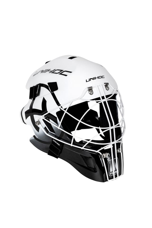 Goalie Mask INFERNO 66 white/black (cat-eye cage)
